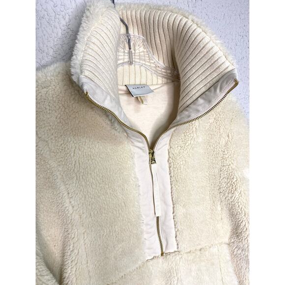 Varley Posey Sherpa Pullover Cozy Soft Jacket Sweater Sandshell Cream - Picture 12 of 13